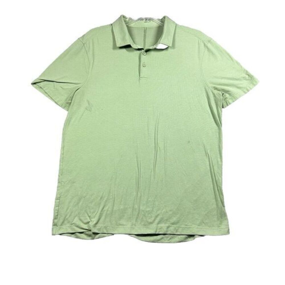 Lululemon Polo Shirt Adult‎ L Green Short Sleeve Evolution Active Mens